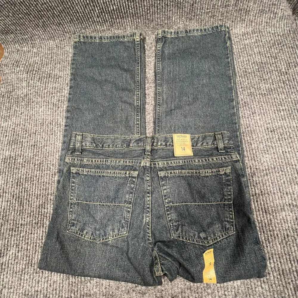 Urban Pipeline Jeans‎ Boys Sz 14 Husky Adjustable Relaxed Hip Thigh Straight Leg